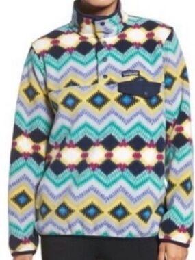 Patagonia Synchilla Snap Aztec Timber Twist Pullover Women’s Size M pre-owned